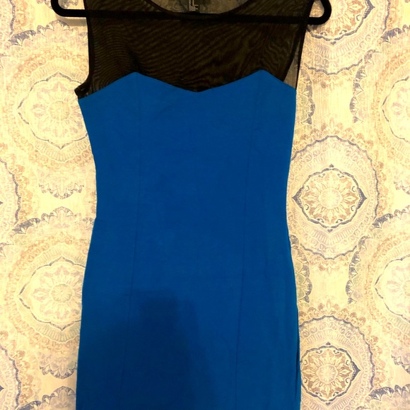 Blue Dress with Black Mesh - Forever 21 - Picture 5 of 7